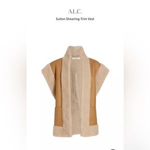 A.L.C faux shearling vest in pecan color